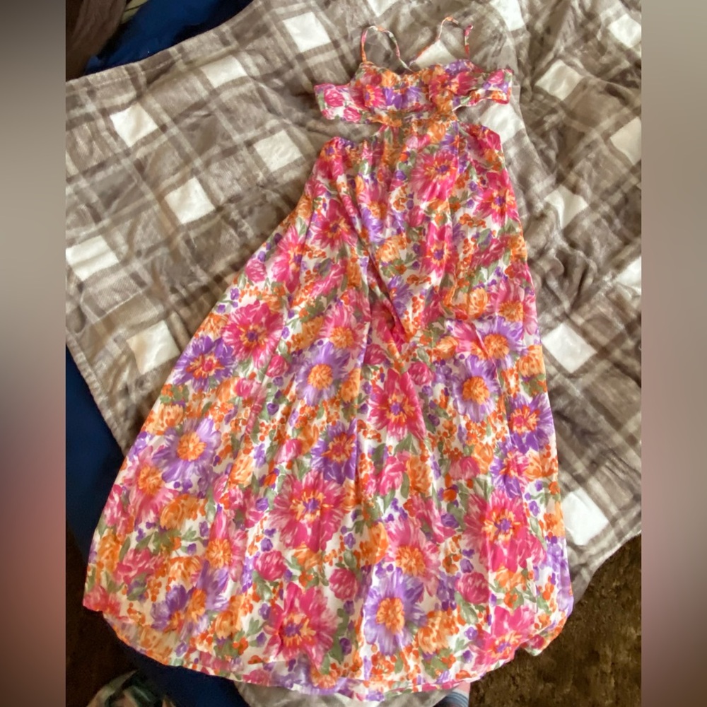 Backless Split Hem Split Hem Cami Dress - image 2